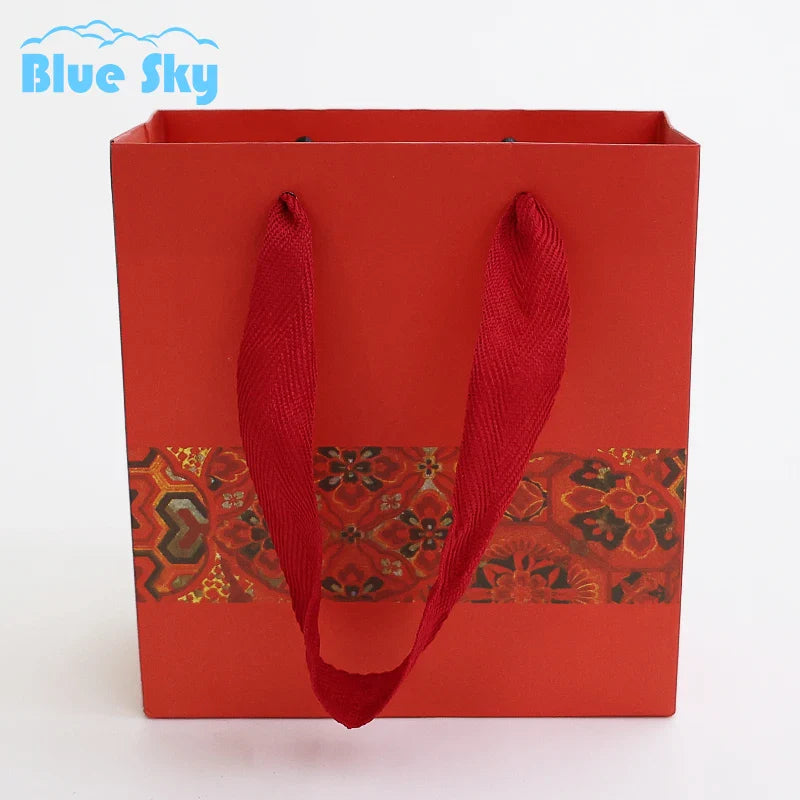 Stylish Open-Top Paper Tote Bag, Glossy Coated Shopping Bag Without Handle Paper Bags for Retail Fashion Boutique Packaging Bags