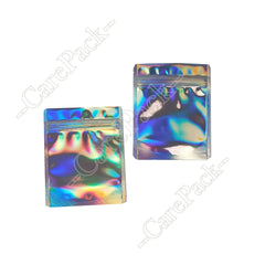 10x15 cm Rainbow Iridescent Hologram Stand-Up Ziplock Bags Smell Proof Food Storage Mylar with Mylar Zipper for Face Masks