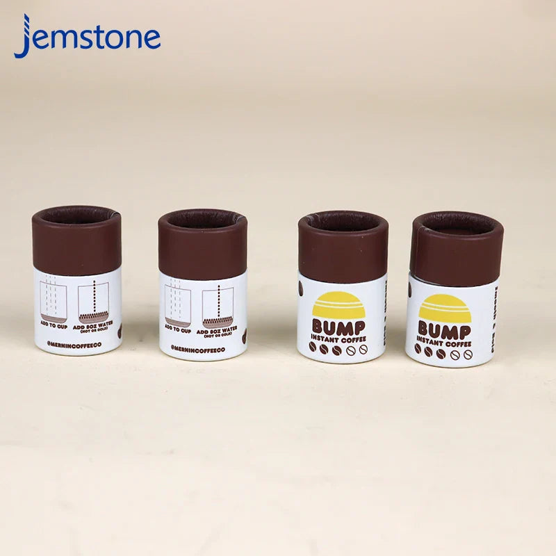 Custom Eco-friendly Cardboard Food Jar Tea Can Container Cylinder Box Packaging Kraft Tea Bag Coffee Bean Powder Paper Tube