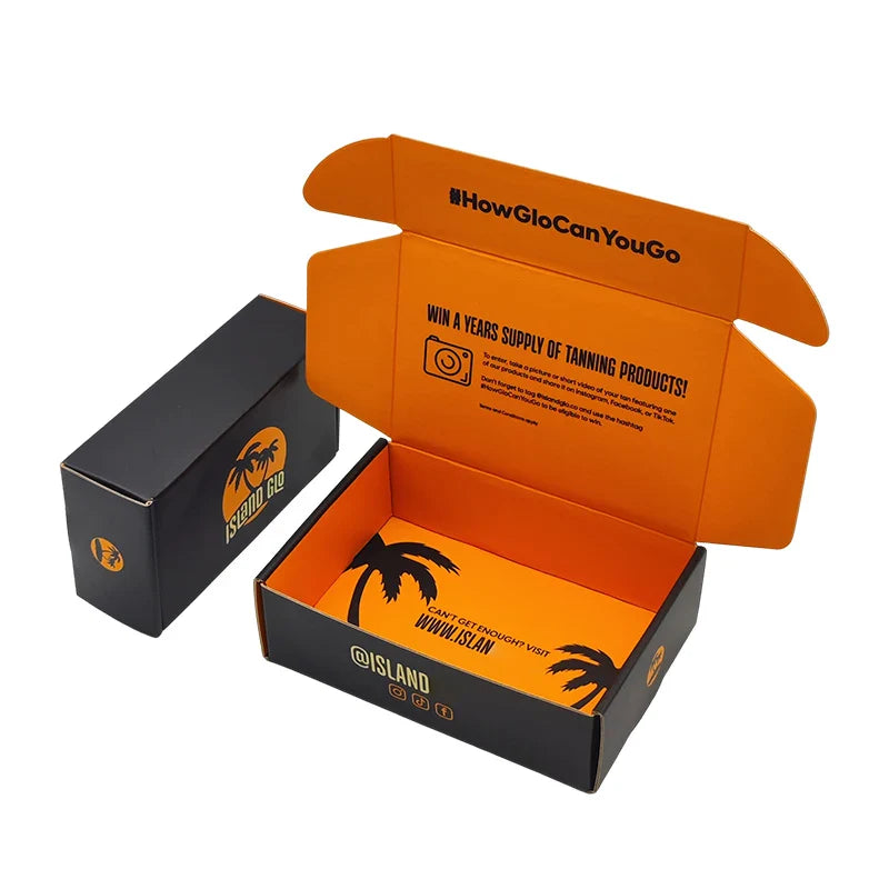 Custom Corrugated Mailer Gift Fold Box Oem Factory Gym Clothing Package Shipping Mailing Boxes With Thank You Card and Paper Bag