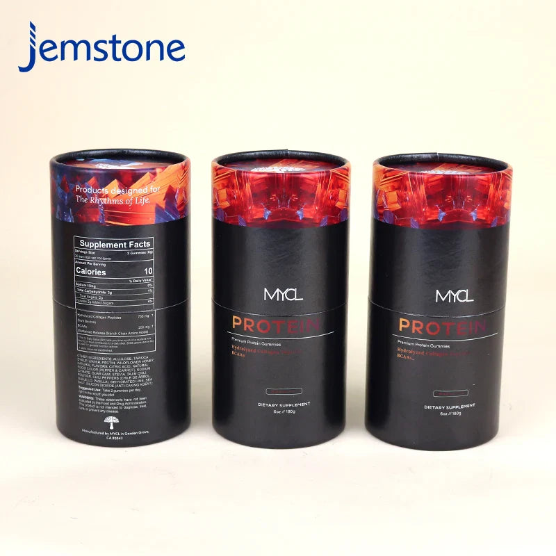 Eco-friendly Custom Luxury Kraft Cardboard Food Dietary Supplement Collagen Powder Tube Packaging Tea Coffee Candy Paper Tube