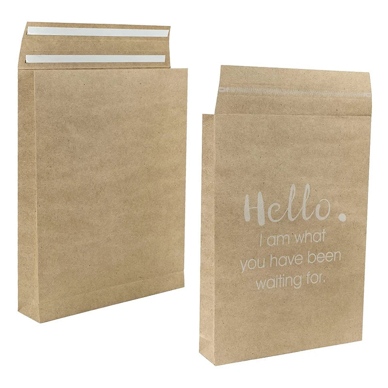 Custom Print Sturdy Cardboard Shipping Envelope Kraft Paper Padded Envelopes Rigid Flat Mailers Bag for Photos Documents