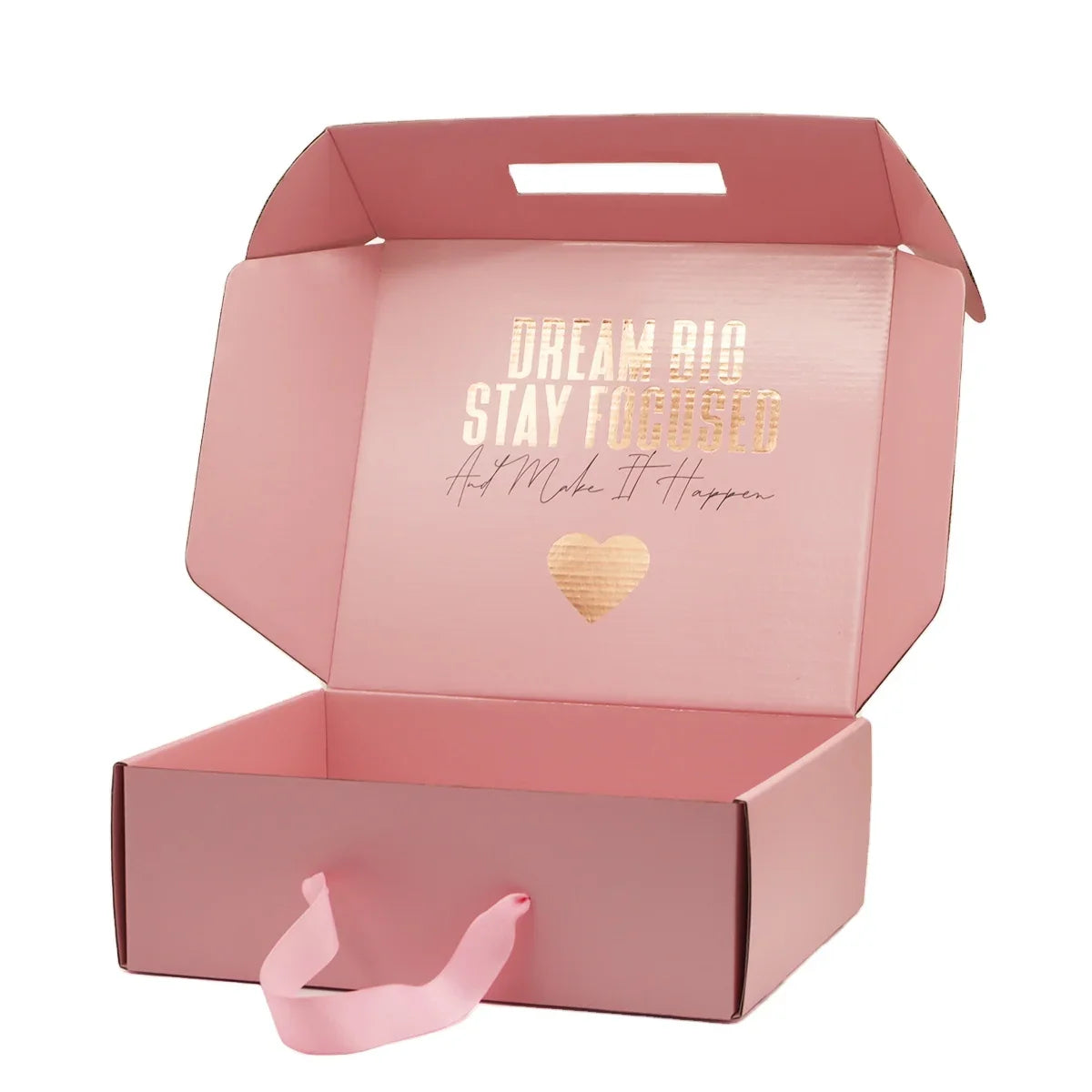 Free Sample Hot Pink Uv Logo Mystery Folding Carton Cardboard Parcel Delivery Custom Boxes Packaging for Shipping Box With Logo