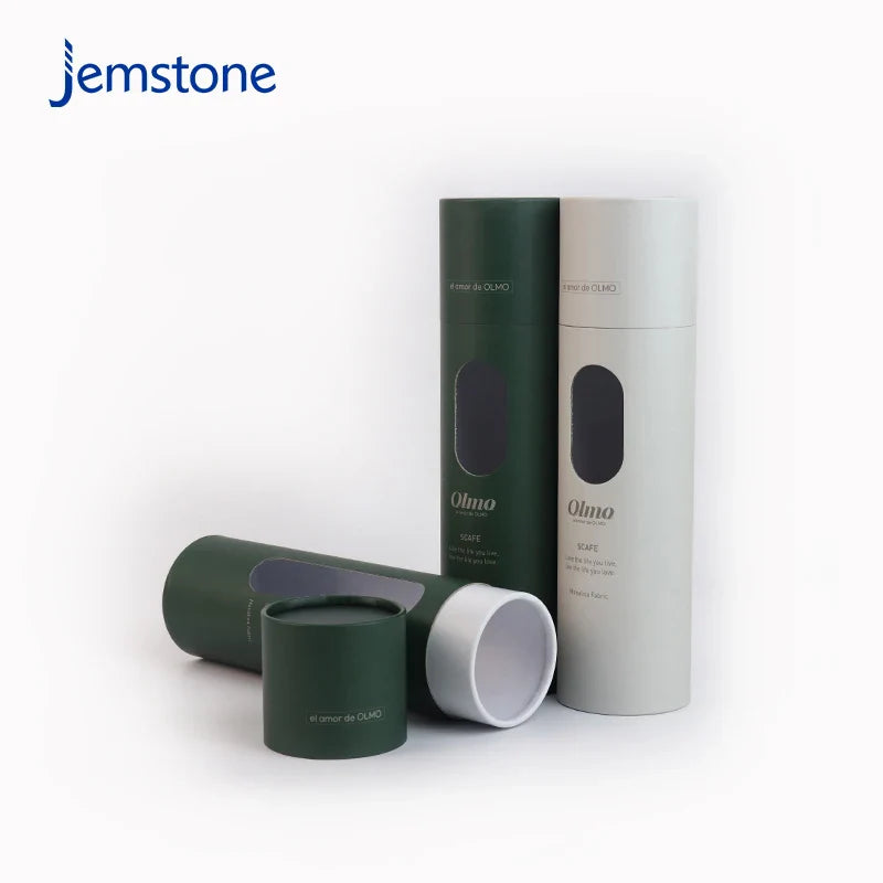 Custom Printed Clothing Paper Tube Scarves T-shirts Craft Kraft Cardboard Cylinder Box Packaging with Window
