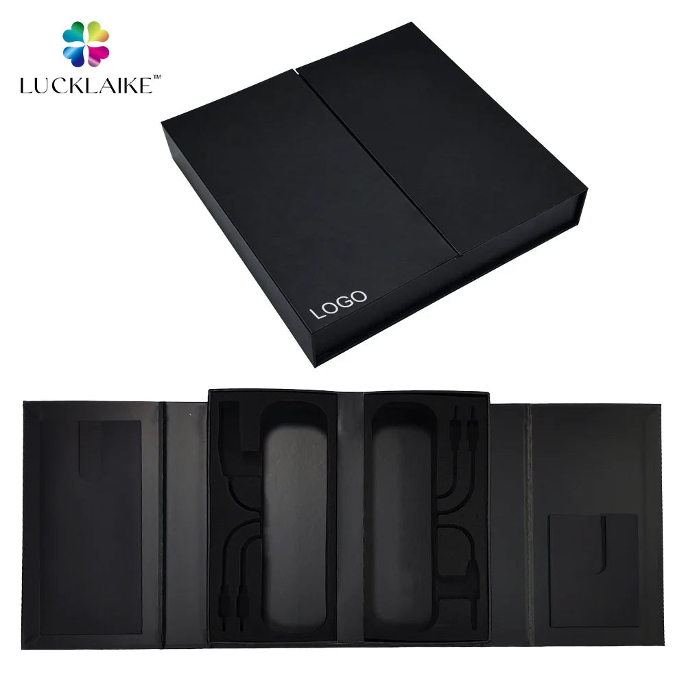 Luxury Custom Paper Gift Magnetic Boxes Rigid Wireless Earbuds Package Magnet Box Packaging With Eva Foam Insert