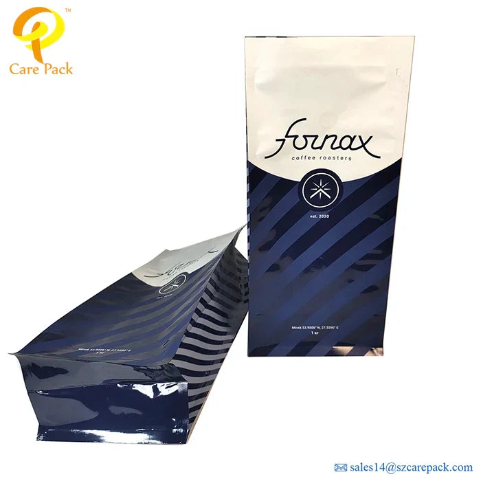 Food Grade Coffee Pouch Custom Flexible Packaging Flat Square Bottom 1kg Reusable Aluminum Foil Matt Black Coffee Bag