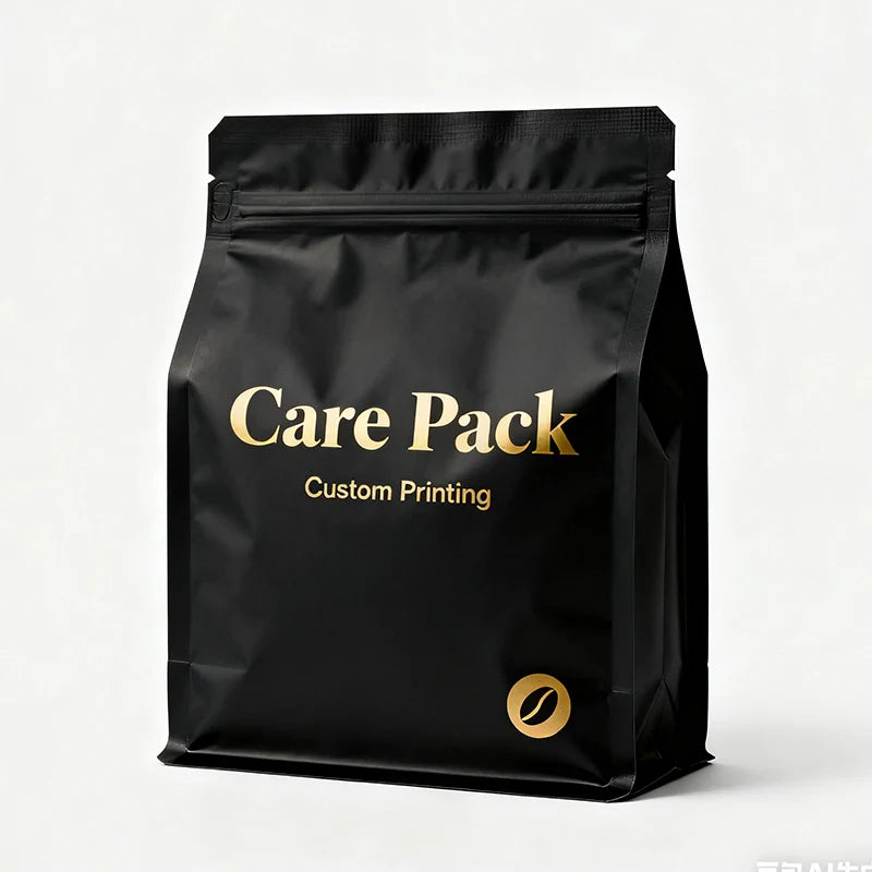 Wholesale Coffee Bags Trilaminated Flat Bottom 8oz 12oz 250g 500g Mylar Foil Cafe Bags with Valve and Zipper