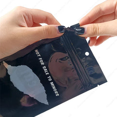 Glossy Aluminum Foil Laminated Rolling Tobacco Packaging Bags Window Zip Plastic Mylar 3 Side Seal Cigars Wrap for Pet Food