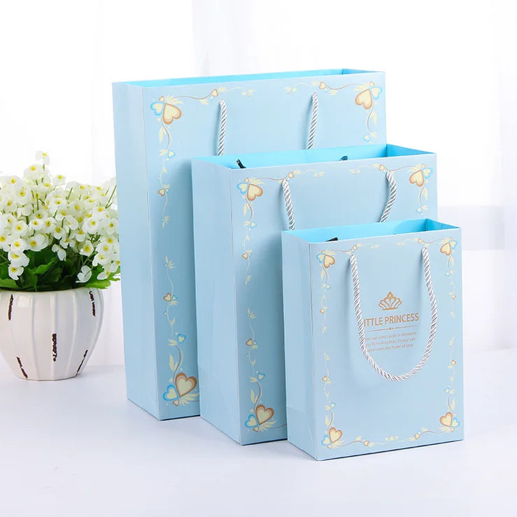 Eco-Friendly Art Paper Handheld Bags with Handles - Custom Logo Printing Paper Bag for Gifts, Shopping, Retail Stores,Jewelry
