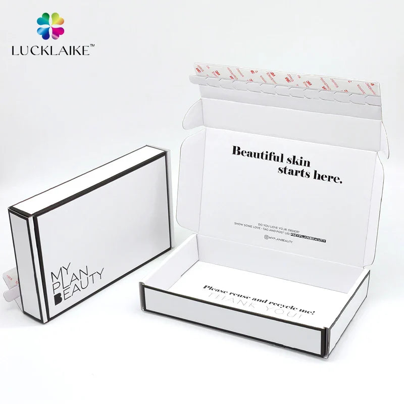 Custom Printed E-Commerce Packaging Box Corrugated Cardboard Papierkarton Mailer Black Post Cajas Shipping Box