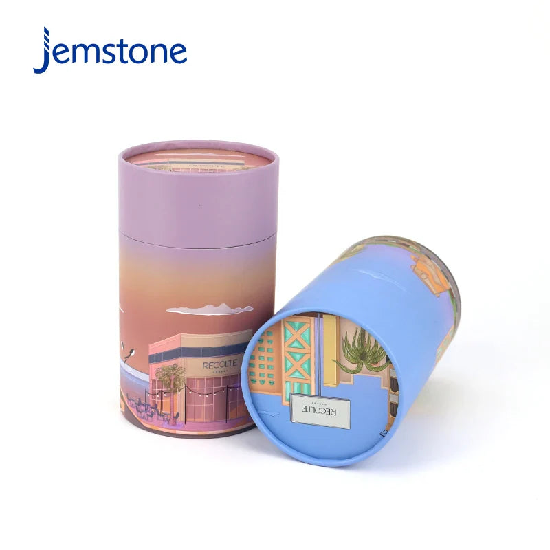 Custom Logo Recyclable  Perfume Cylinder Packaging Luxury Food Tea Coffee Paper Tube  Kraft Candle Cardboard Tube