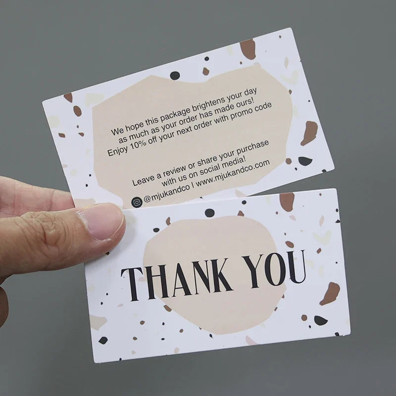 High Quality Free Sample Full Color Printing Luxury Business Cards Recyclable Paper Visit Card Greeting Thank You Card with logo