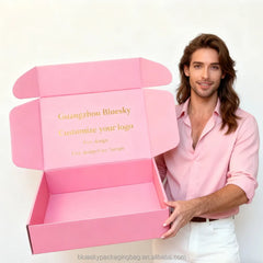 Airplane Fold Packaging Box Pink Corrugated Paper Box Customized Jewelry Nail Storage Gift Box Shipping Cardboard Printed Logo
