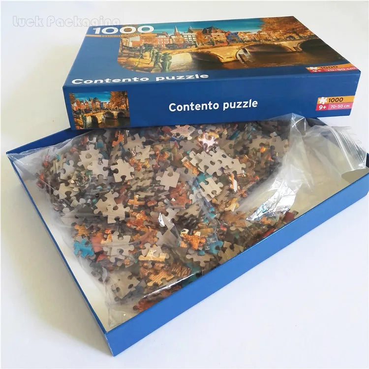 Make Your Own High Quality Puzzle Coloring Printed Paper Jigsaw Shaped Die Cut Landscapes Puzzle Pieces Production Printing Fact