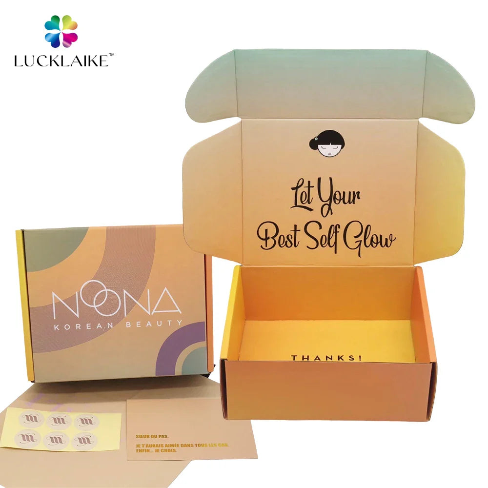 Custom logo Corrugated Paper Box Wedding Bundles Dressing Gift Mailer Delivery Mailing Boxes for Clothing With Ribbon Handle