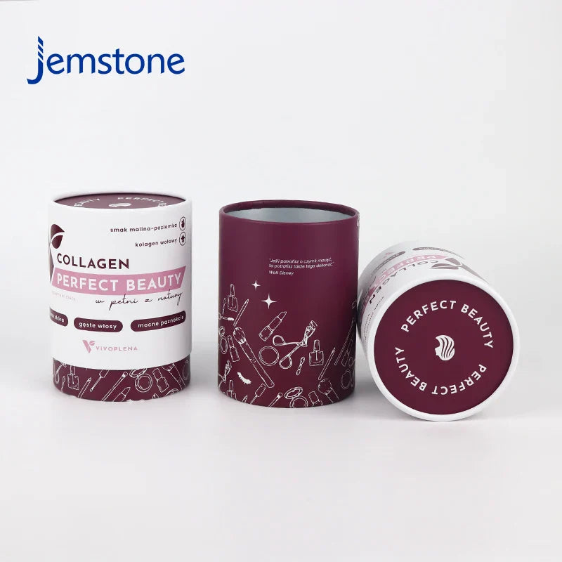 Eco-Friendly Custom logo Round Kraft Candle Cardboard Tube Tea Powder Coffee Bean Cylinder Packaging Collagen Paper Tube