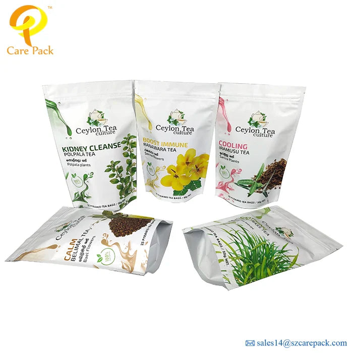 Stand up Pouches Bags Powder Packaging Tea Plastic Food Grand Packaging Customized Can Customized PE Digital Printing Zipper Top