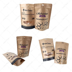 Custom Recycle Craft Tea Snack Coffee Stand up Pouches Biodegradable Eco-friendly Doypack Kraft Bags With Your Own Logo