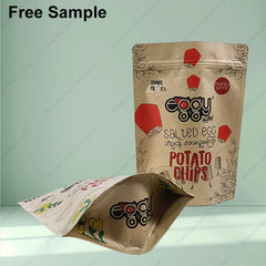Wholesale Luxury Brown Kraft Paper Bags Heat Sealable Doypack Bolsas for Dry Food Zipper Closure with Ribbon Accessory