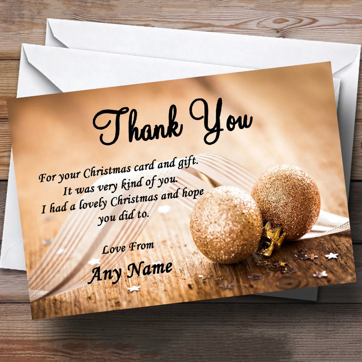 Personalized Custom Gold Foil Postcards Printing Thank You Merry Christmas Greeting Gift Card With Envelopes for Small Business