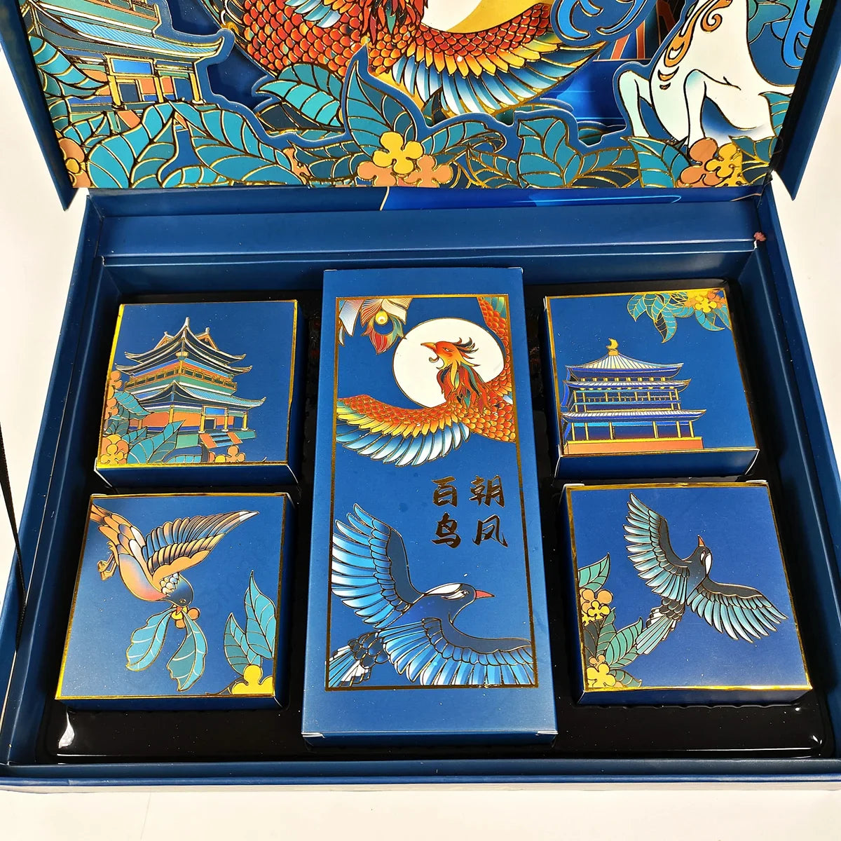 Customized Design Book Shaped Box With Ribbons Luxury Gift Boxes for Moon Cakes Packaging Food Wrapping With Cardboard Paper