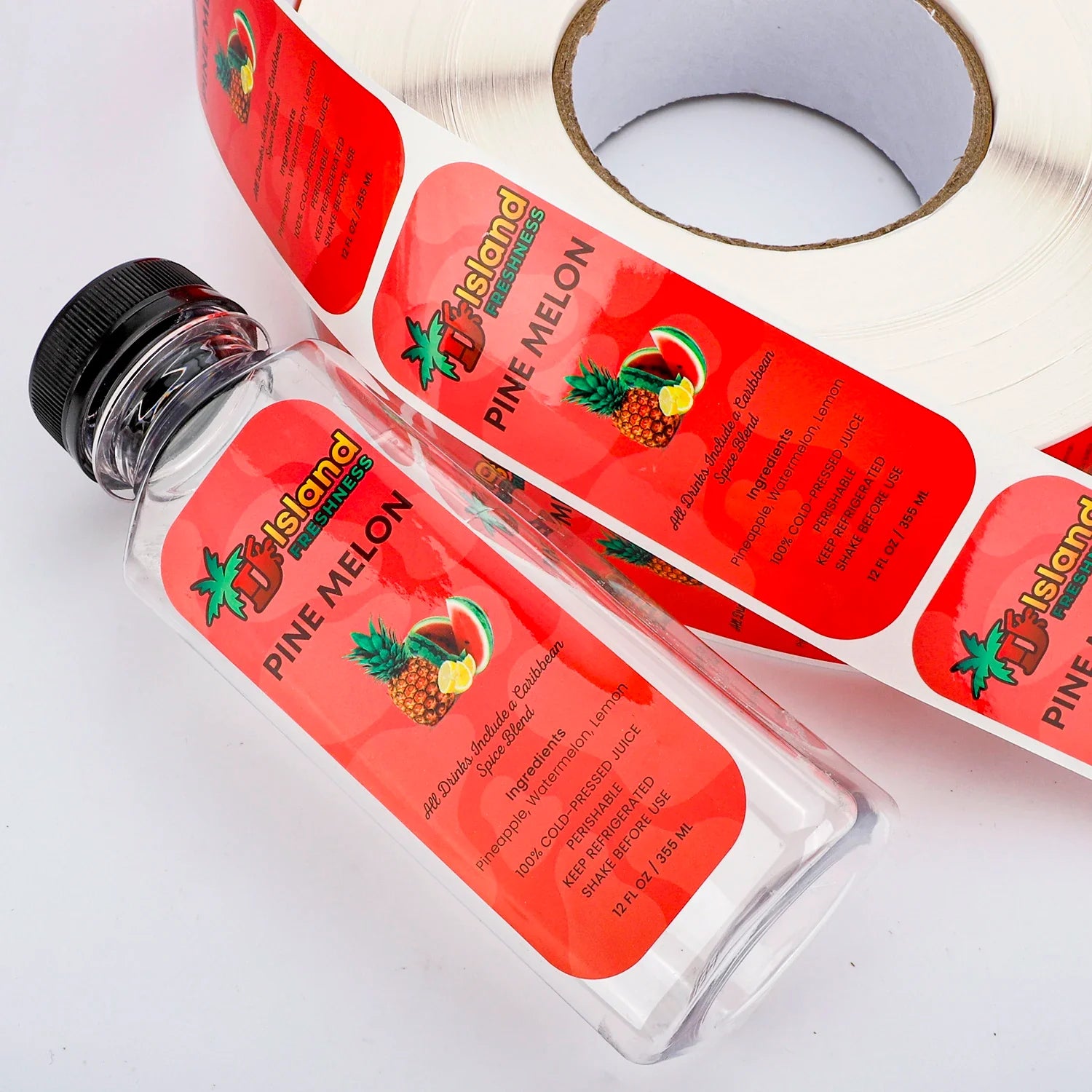 Personalized Drink Label Sticker Waterproof Customized Roll Printing Vinyl Bopp Beverage Juice Bottle with Labels for Bottle