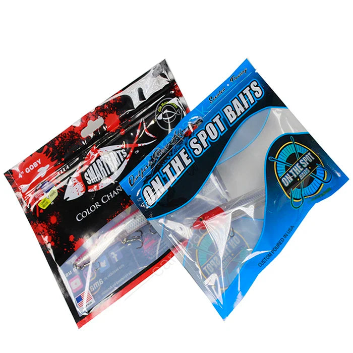 Resealable Lure Packaging Oem Printing Zipper clear Window Worm Soft Plastic Laminated Fish Bait Bags with Zipper