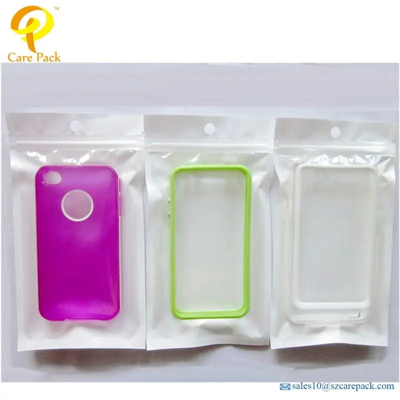 Clear Windows Plastic Phone Case Zip Lock Bags Custom Printed Accessories Packaging Bags