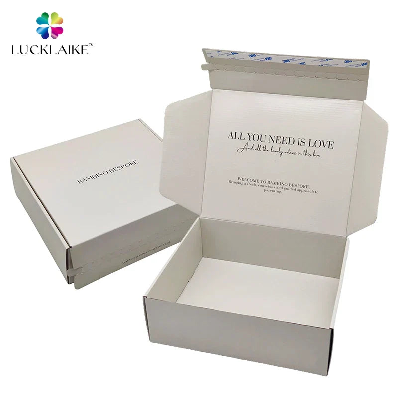 Free Sample Custom Design Luxury Recycled Large Corrugated Mailing Clothing Box Packaging White Mailer Shoes Boxes for Packiging