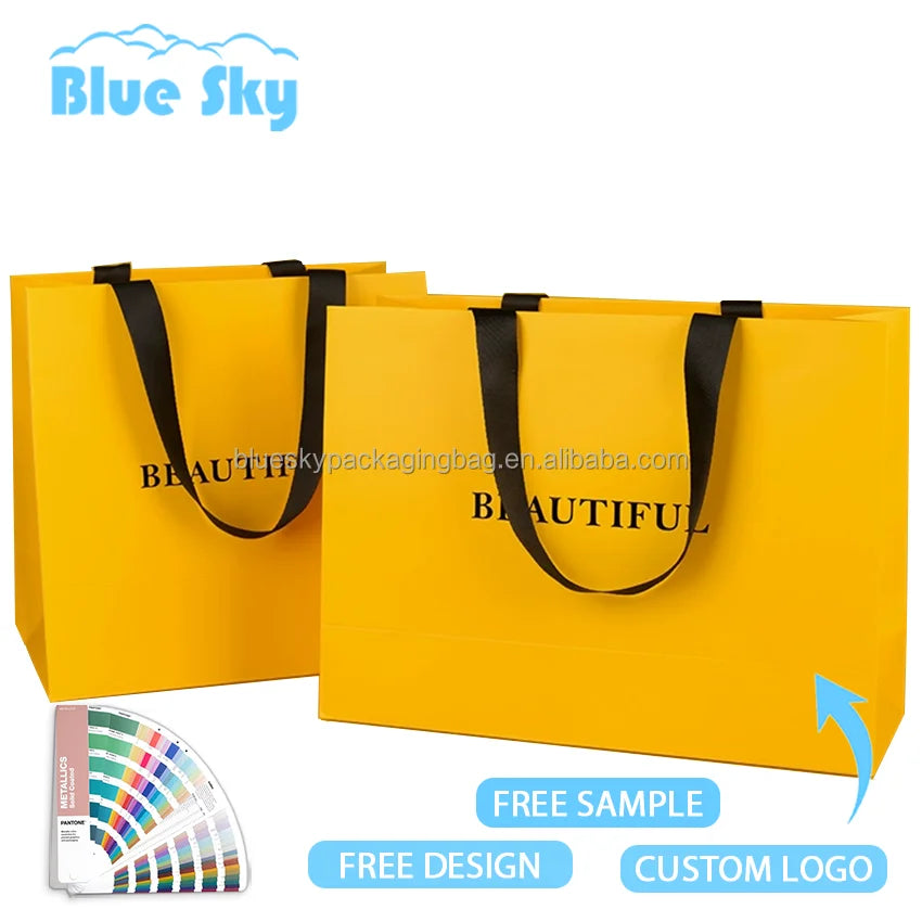 Custom Kraft Paper Bag With Handles Shopping Bags Retail Bag Wholesale Bulk Customized Logo Printing for Boutique Gift Packaging