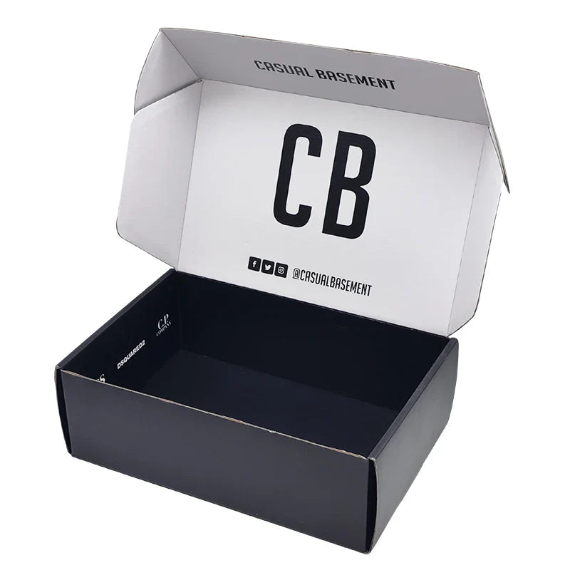 Custom Subscription Pr Corrugated Embalagem Jewelry Parcel Delivery Carton Shipping Glossy Black Mailer Boxes for Packaging