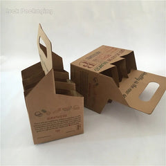 Cardboard Kraft Corrugated Glossy Laminated Wine Beer Bottle Holder Paper OEM Pack Bottle Carrier Beer Box With Insert Divider