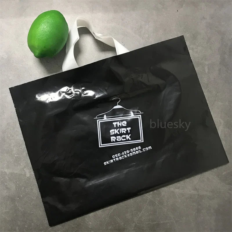 Premium Matte Finish Plastic Tote Bags with Handles, Elegant Shopping Bags for Gifts, Events, or Business Use (Luxury Design)
