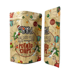 Custom Brown Kraft Paper Bag Stand up Pouch Potato Chips Snack Christmas Packaging Oat Biscuit Tea Biodegradable Zipper Bag