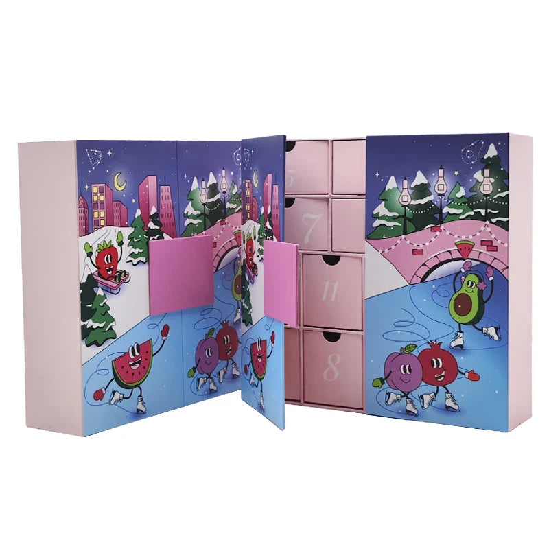Customized Cardboard Calendar Countdown 24 Pcs Gifts Calendar Box Christmas Advent Calendar Custom Packaging Box With logo
