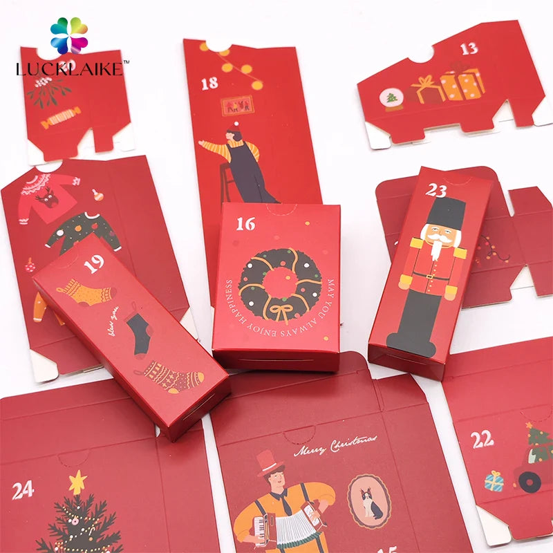 2025 Wholesale Custom Personalized Magnetic Candle Makeup 24 Days Empty Kids Christmas Advent Calendars Gift Packaging Box