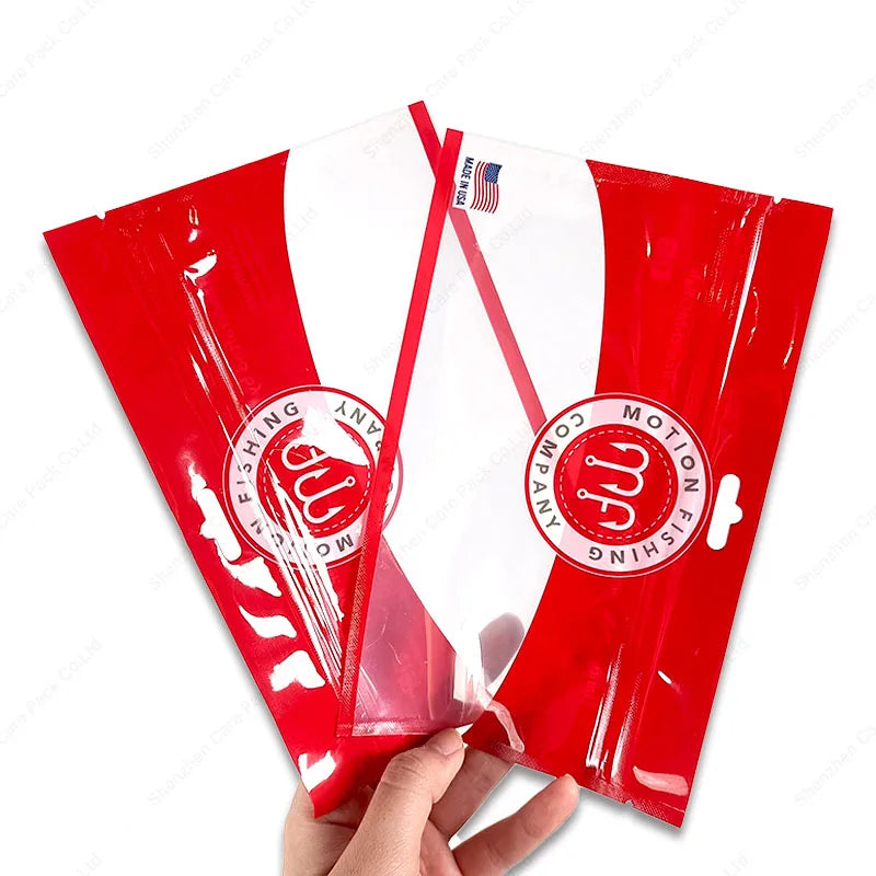 Custom Printing Wholesale Glossy Surface Fishing Lure Packaging Bag With Ziplock Resealable High Quality Soft Plastic Food