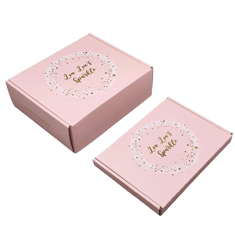 Customized Pink Eyelashes Skincare Cosmetic Jewelry Products Paper Mailer Shipping Packaging Corrugated Boxes with Your Own logo