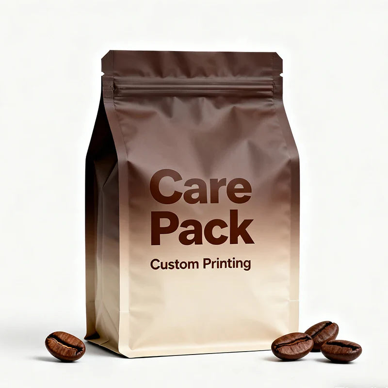 Flexible 1kg Plastic Bolsas Para Cafe Food Grade Empty Eight Side Seal PET Coffee Bean Bags With Valve