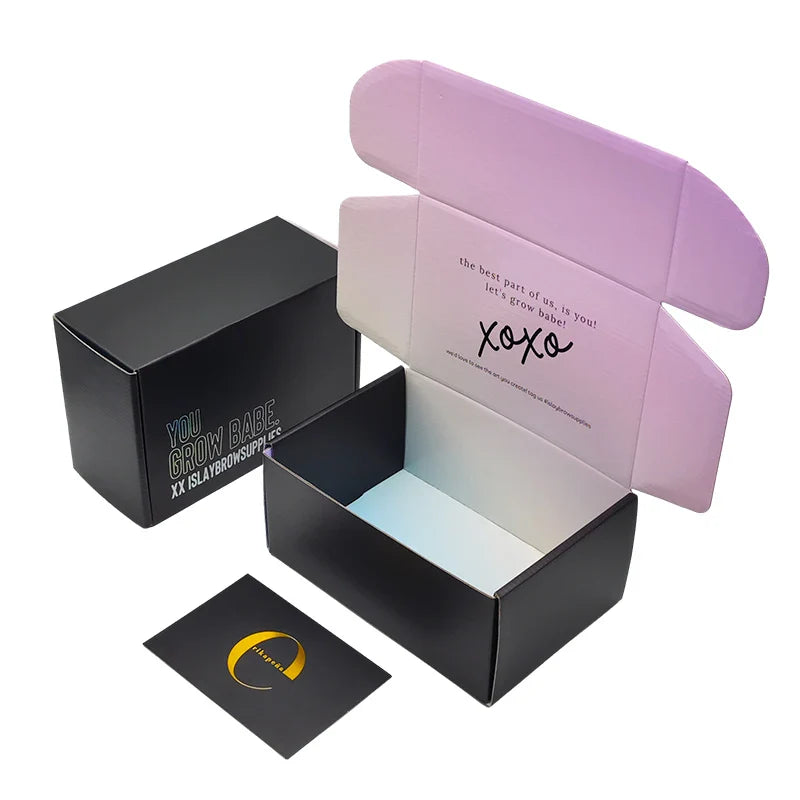 Wholesale Corrugated Packaging Shipping Boxes Custom logo Reusable Self Sealing Mailer Paper Cardboard Box with Tear Strip