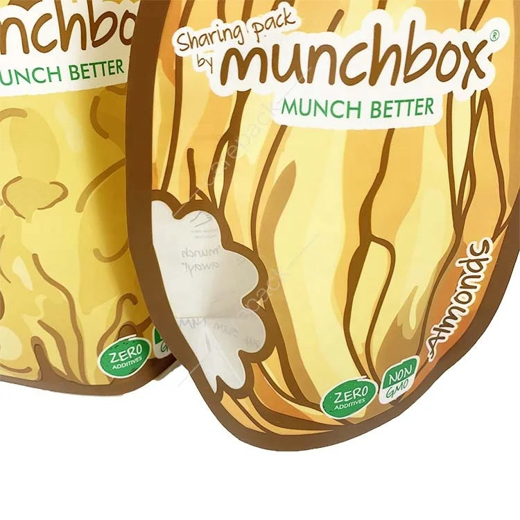 Custom Wholesalers Plastic Peanuts Packaging Pouch Snack Chip Shape Mylar Bag Stand up Pouch with Zipper