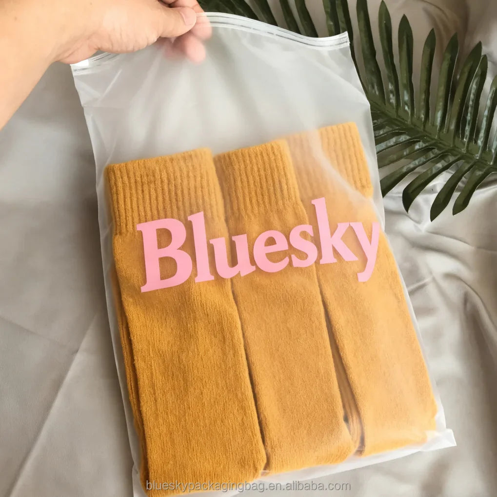 Personalized Frosted Zipper Bags with Your Design Matte Zip Bags for Modern Retail Packaging  Cosmetics Packaging Bag