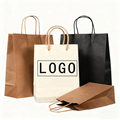 Wholesale Brown Compostable Twisted Handle Recyclable Shopping Reinforced Gift Paper Tote Bag