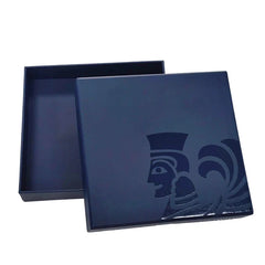 Customised UV Printing Deep Blue Hard Rigid Paper Cardboard Packaging Lid and Base Men Wallets Carteras Gift Boxes for Present