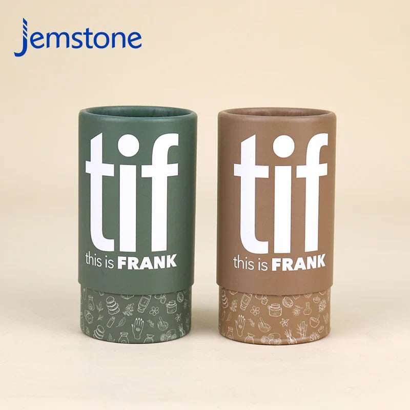 Custom Logo Eco-friendly Kraft Cardboard Cosmetic Perfume Bottle Paper Tube Food Tea Coffee Candle Cylinder Box Packaging
