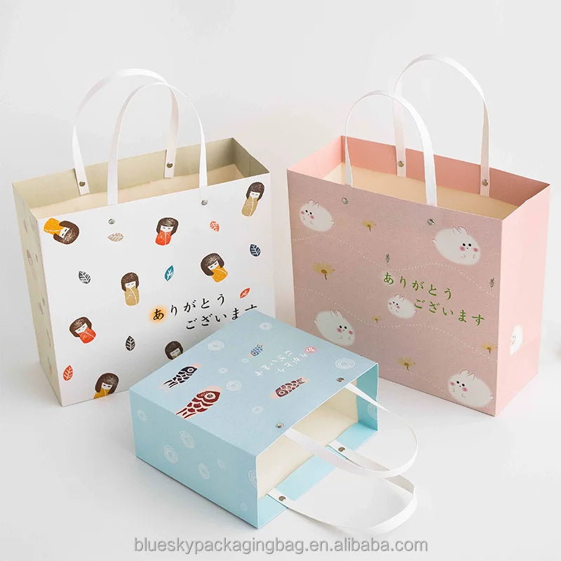 OEM/ODM Customized Logo Design Your Own Inspired Paper Bags with Doll Motifs Personalized Paper Gift Bags for Shopping Daily Bag