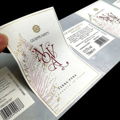 Custom Printing Luxury Adhesive Texture Private Packaging Wine Labels Sticker Gold Foil Embossed Red Wine Labels for Bottles