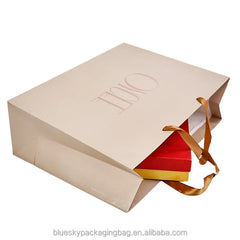 Eco-Friendly Art Paper Handheld Bags with Handles - Custom Logo Printing Paper Bag for Gifts, Shopping, Retail Stores,Jewelry