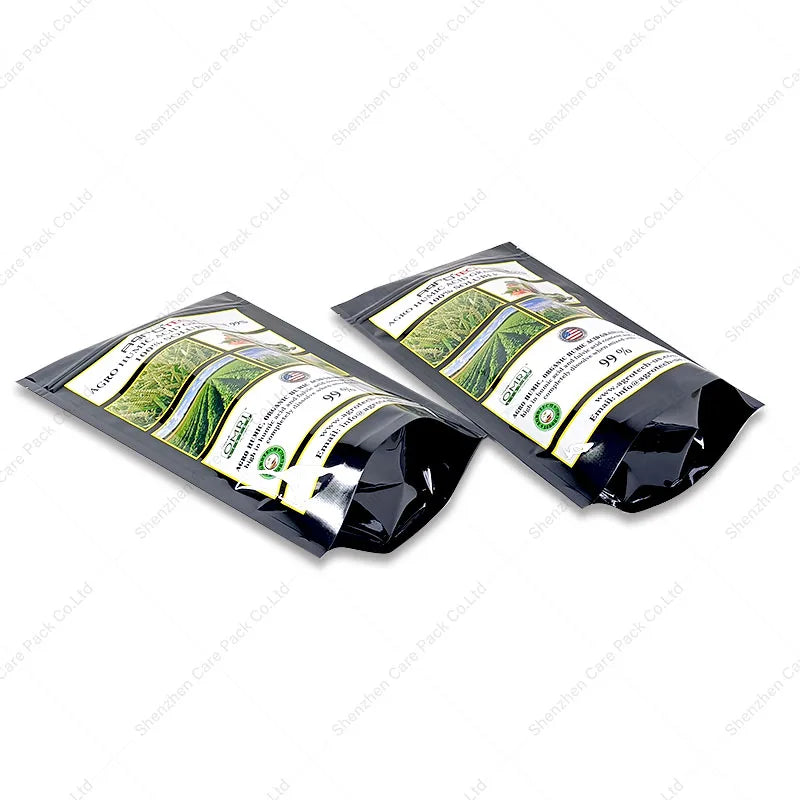 Customized 250g 500g Bags for Fertilizer Seeds Grain Zipper Aluminum Foil Agricultural Seed Stand up Packaging Mylar Bag