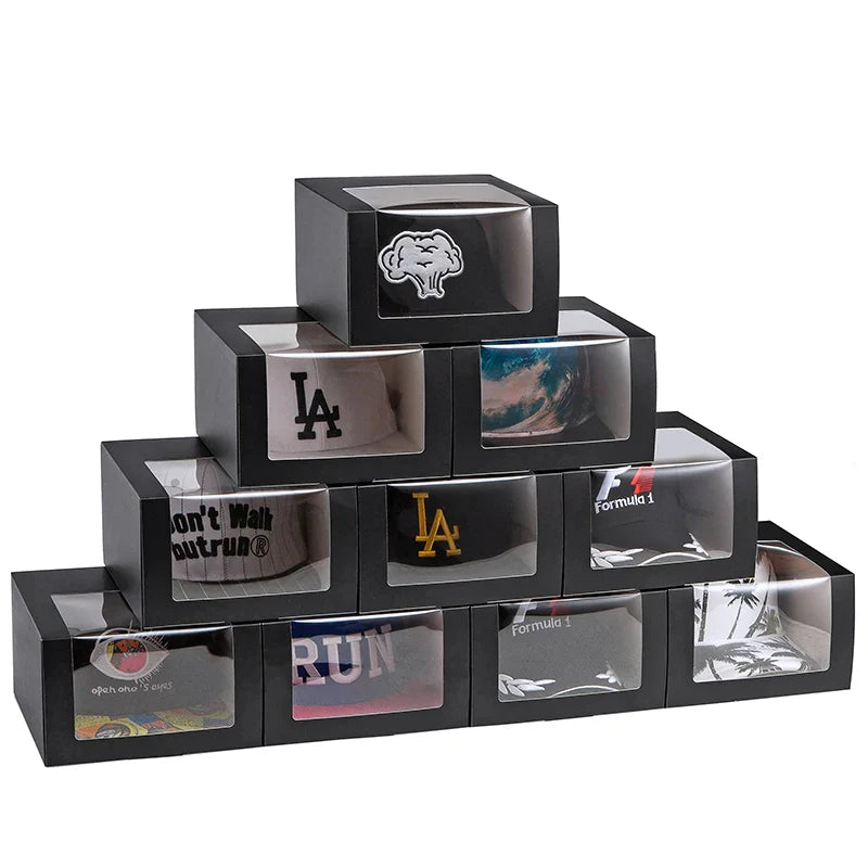 Custom Black Portable Personalized Gorras Camp Baseball Snapback Trucker Caps Box Packaging Hats Boxes Wholesale with logo
